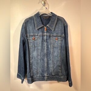 Vintage Liz Claiborne denim Blue Jean Lightweight Jacket with zipper sz 2X plus